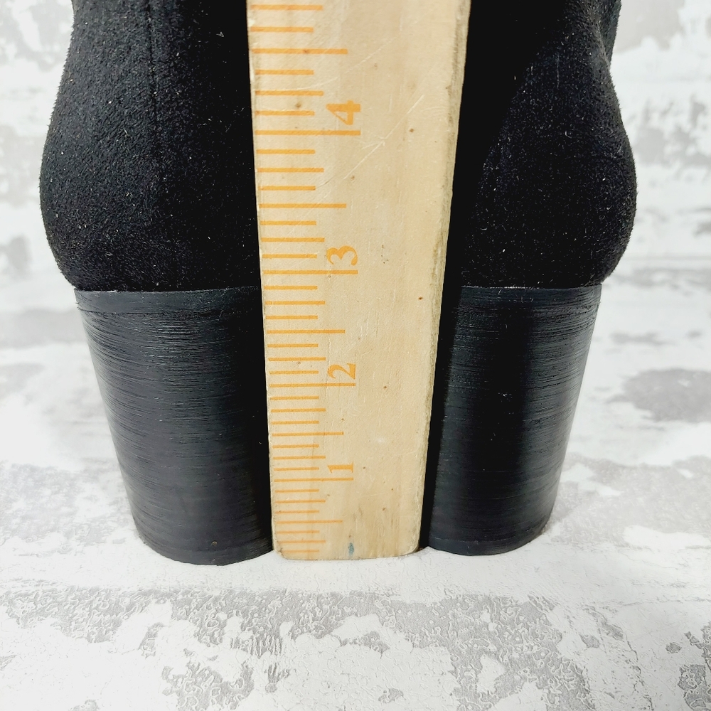 NEW BP. Luke Black Side Zip Block Heel Over The Knee Boots A398 - Picture 7 of 12